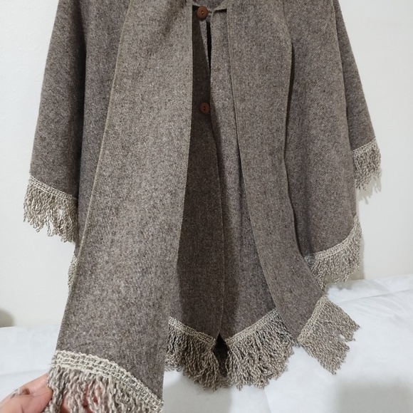 Wool Fringe Shawl  One Size - Picture 4 of 12